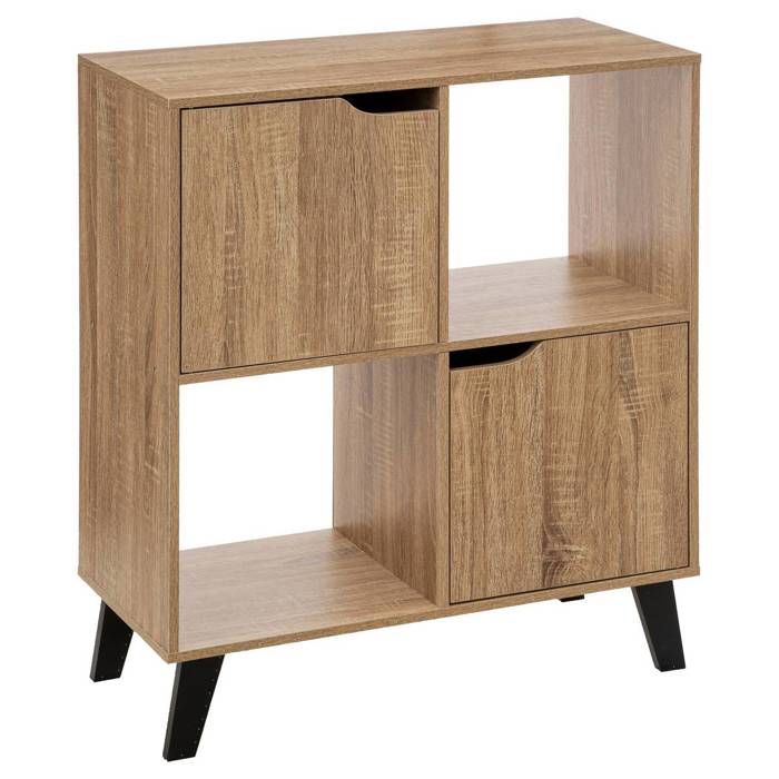 Étagère 2 Cases Empilable Mix 5Five - Bois Clair 69x51cm - Rangement Modulable - Clip Système