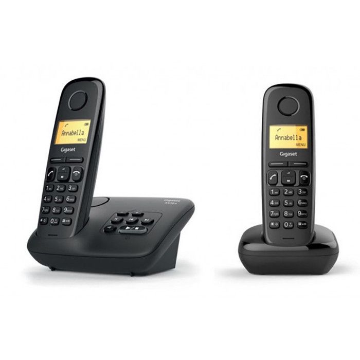 Téléphone Fixe GIGASET A 170 A Duo Noir - Répondeur - Écran rétroéclairé - Répertoire 50 contacts