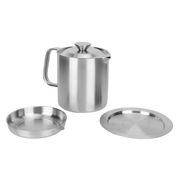 Pot de Filtre à Huile en Acier Inoxydable avec Séparateur Amovible pour Cuisine Maison Pot de Filtre à Huile en Acier Inoxydable avec Séparateur Amovible pour Cuisine Maison