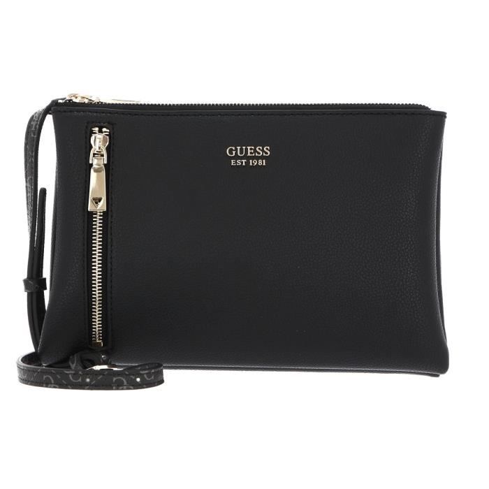 GUESS Naya Mini Double Zip Crossbody Bag Coal Multi [134299] sac à