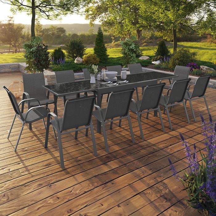 IDMARKET Salon jardin MADRID Table extensible - vue 2