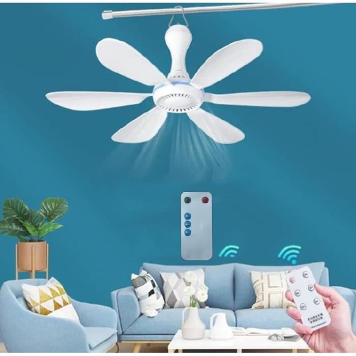 Ventilateur de plafond mobile LANXI - 6 pales - 4 vitesses - Télécommande - Lanxi