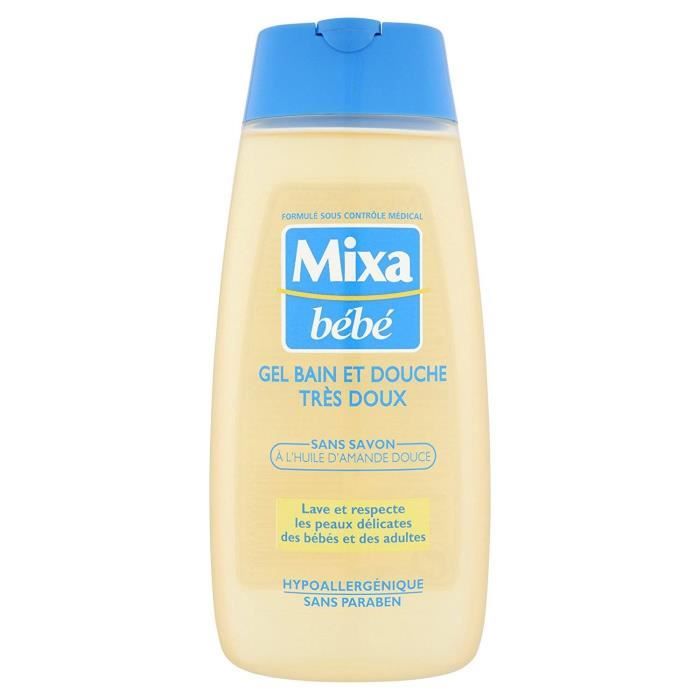 MIXA bébé Gel Bain et Douche Sans savon à l'huile d'amande douce