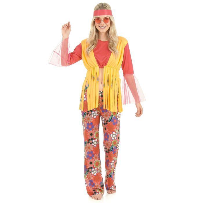 Déguisement Homme Orion Le Hippie Smiffys - Taille L - Haut, Pantalon, Fichu Et Médaillon - Années 70