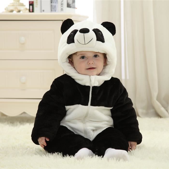Pyjama Filles Et Garcons Bebes Combinaison Grenouillere Flanelle Pour Chaud Motif Panda En Coton Et Polyester Hiver Noir Noir Cdiscount Pret A Porter