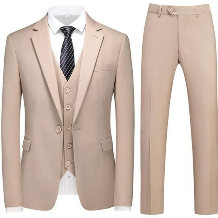 Ensemble Costume Homme 2 Pièces Costume 3 Piu00e8ces Sur Mesure Pour Homme - Coupe Slim Pour Bal De Promo, Costume De Mariage Et D'affaires, Vu00eatements En Lin, Tenue Vestimentaire Parfaite Pour Le