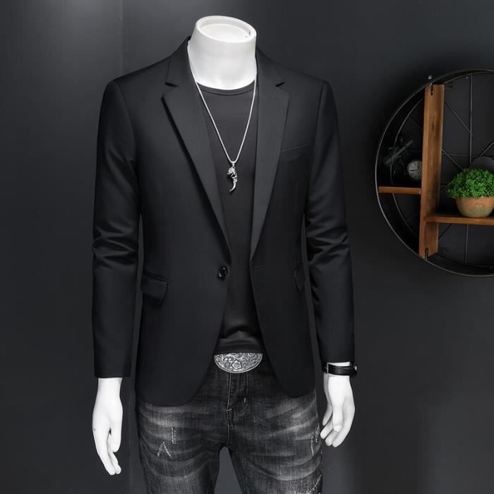 Veste de mariage pour homme,costume coupe cintr?�e,d?�contract?�,13 couleurs,S02-B- Black[B5011 