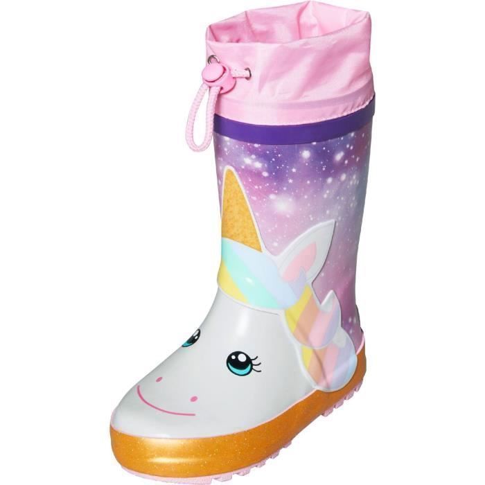 Bottes de pluie bébé fille PLAYSHOES Unicorn Caoutchouc