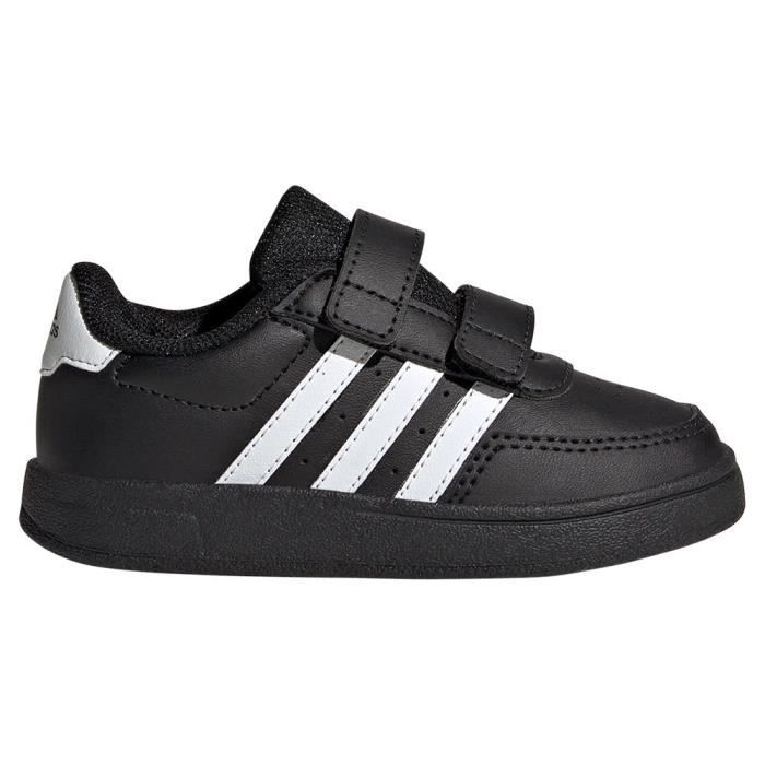 chaussures de tennis pour bébé adidas breaknet lifestyle court two-strap hook-and-loop, noir-blanc, 22 eu