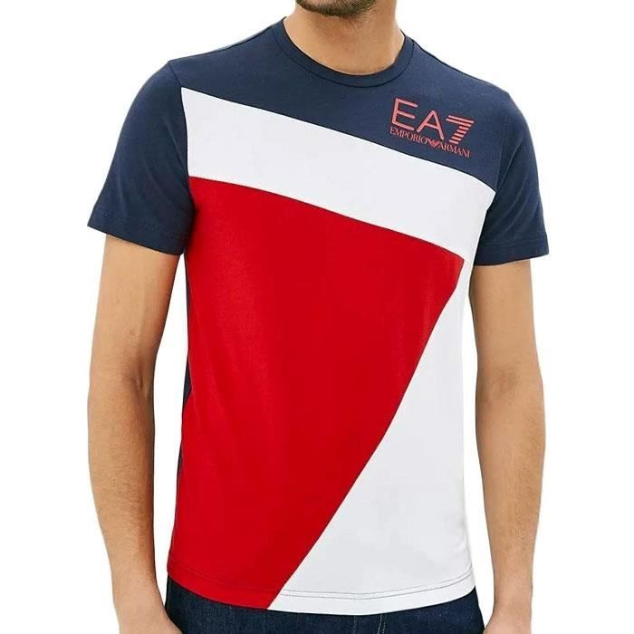 T-shirt Coton Emporio Armani pour homme en coloris Rouge Homme Vêtements T-shirts T-shirts à manches courtes 