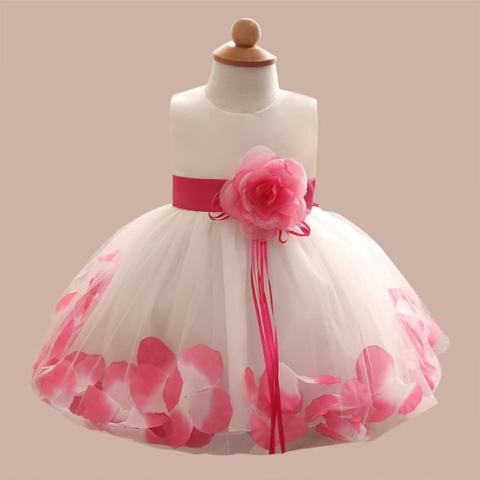 Robe De Soiree Fille Fleur Bowknot Bapteme De Demoiselle D Honneur