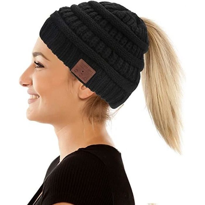 Bonnet Bluetooth V5.0 pour Femme,sans Fil Bonnet en Queue de Cheval  Chaleureux Chapeau d'hiver Lavable pour la Course à Pied, Le Ski -  Cdiscount Sport