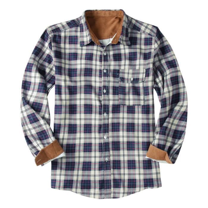 Chemise à carreaux - Bleu marine - - 20.00