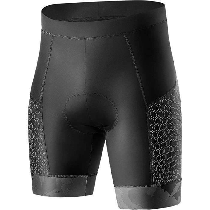 Short VTT Rembourré Nepest 3D - Taille M, Gris Foncé/vert Olive, Homme