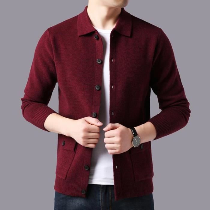 Cardigan Homme à Fermeture éclair - Manches Longues, Poches Zippées - Décontracté Et Confortable - Pour Automne/hiver - 9