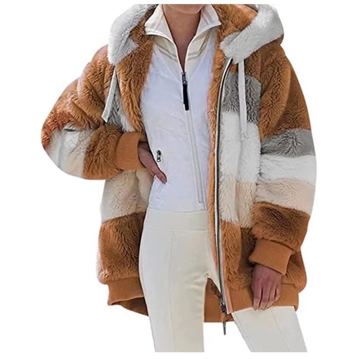 Veste Polaire Femme Grande Taille Zippée – Sans Capuche – Hiver élégant Et Chaud – Coupe Oversize Décontractée - 7