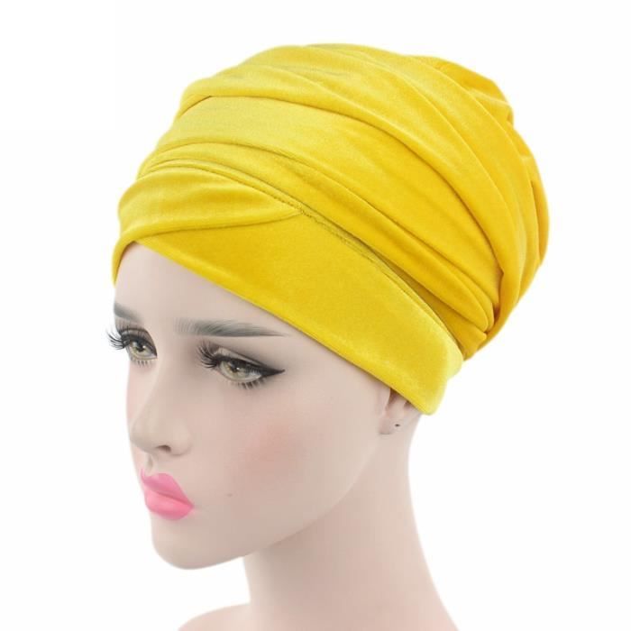 Turban élastique Pour Femme - Hijab Avec Nœud Floral, En Polyester - Bandeau Cheveux, Style Traditionnel