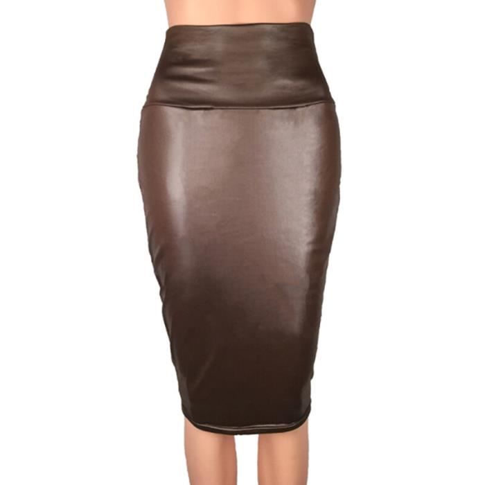 Jupe Crayon Midi Côtelée Taille Haute élastique - Taille 36 à 50 - Longueur 64 Cm - Polyester/élasthanne - Fabriqué En Angleterre