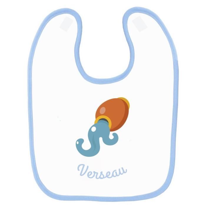 Bavoir Bebe Imprime Signe Astrologique Verseau Bleu Cdiscount Puericulture Eveil Bebe