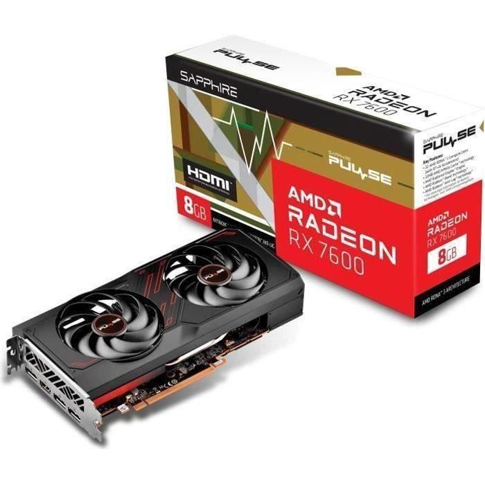 SAPPHIRE - Carte Graphique - PULSE AMD RADEON™ - RX 7600 GAMING 8GB GDDR6 - HDMI / TRIPLE DP