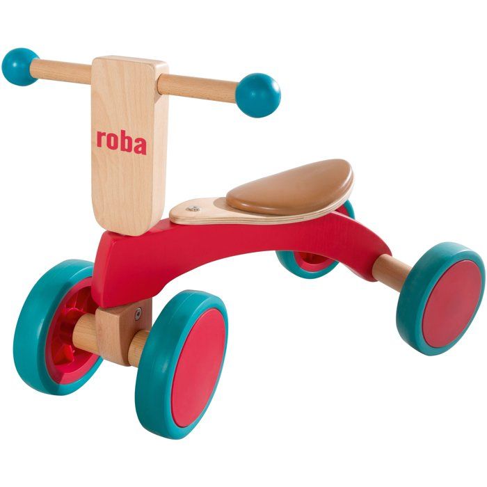 Porteur 1er âge - ROBA - Bois massif - Roues avant directionnelles - Siège rembourré - Dès 12 mois