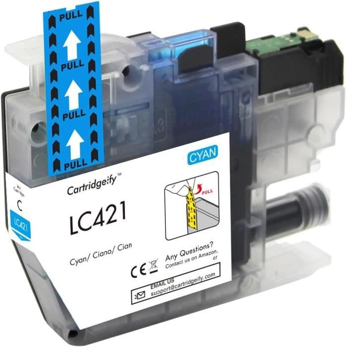 D&C LC421XL Cartucce d'inchiostro compatibili con Brother LC421 XL Multipack per Brother DCP-J1050DW MFC-J1010DW DCP-J1140DW (ciano, magenta, giallo, confezione da 6