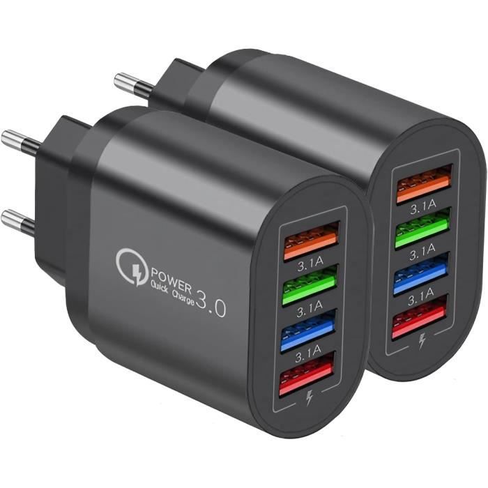 LEENFAER Chargeur USB Multiprise 50 W Avec 6 Ports USB Pour Téléphone