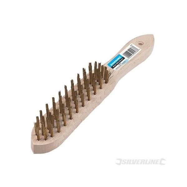 Brosse à Poils D'acier Silverline 4 Rangs - 280 Mm, Poignée Plastique, Usage Intensif - 9