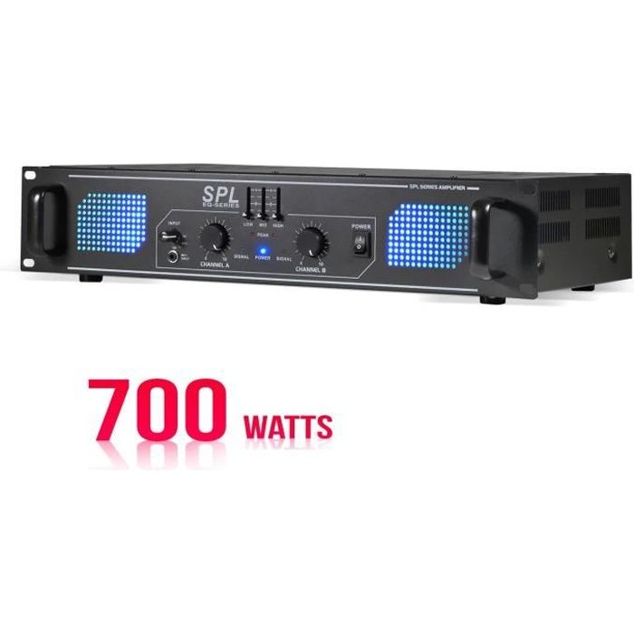 SkyTec Système Audio Complet Bluetooth DJ Enceintes 700W avec Pieds, Ampli  et Table de Mixage