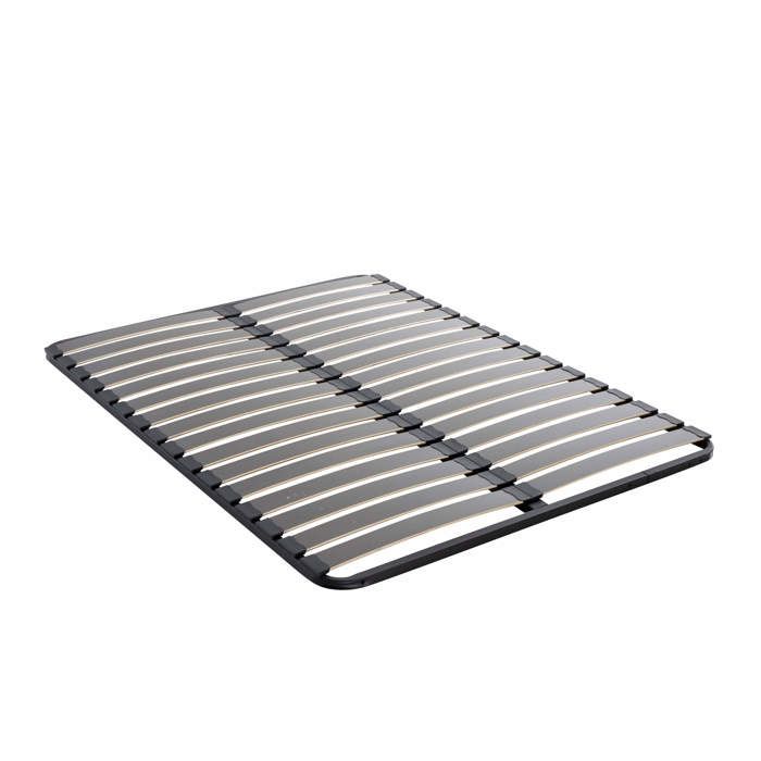 Cadre à lattes resserrées compatible matelas ressorts - SOMEO 140x190 - Noir - Garantie 5 ans - Someo