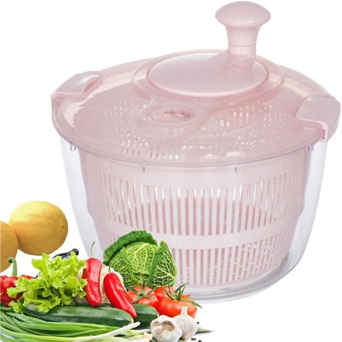 Essoreuse à Salade 5 L En Inox 304 - Base Antidérapante, Bouton Stop Rapide | Séchoir à Légumes, Fruits, Herbes, Lavable Au Lave-vaisselle