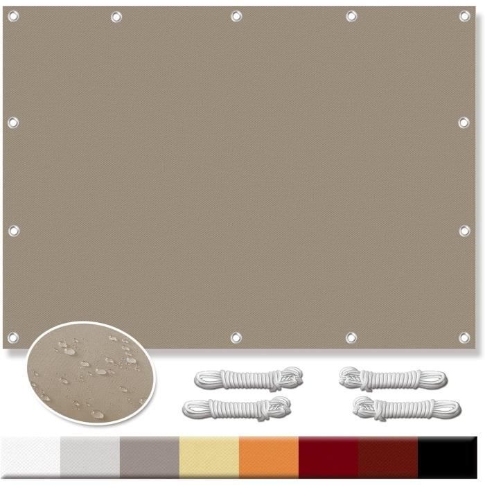 Voile D'Ombrage Triangulaire 3x4x5 M - Tissu Oxford Imperméable UV - Bleu - Fixations Acier Incluses