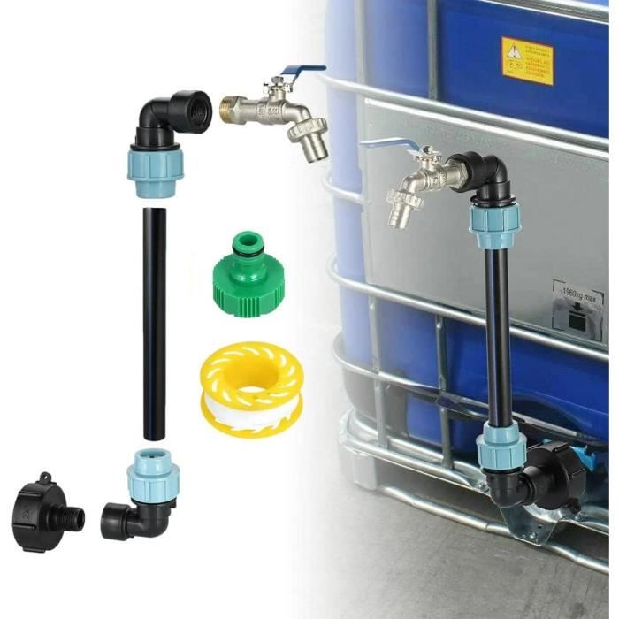 Robinet Cuve 1000l S60x6 IBC Cuve IBC Tuyau Robinet Jardin Raccord Cuve 1000 Litres Avec Ensemble De Couvercle De 3 4 Pouce Adaptateur De Reservoir Ib 95984645