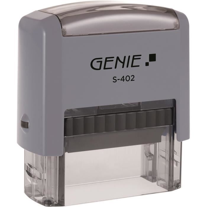 Tampon Encreur Automatique Genie S XP-402 - 4 Lignes Personnalisables - Lettres Et Chiffres Inclus - Pour Bureau