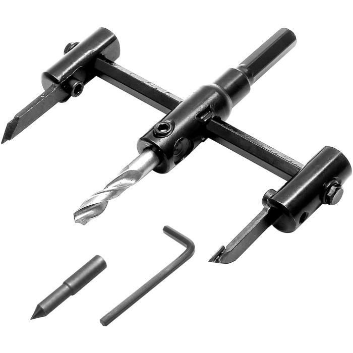 Wisfor Scie Cloche Réglable, Trépan Réglable 30120mm Mèche à Bois Foret pour Percer des Trous