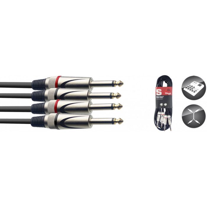 Plugger Câble Y Jack Mâle Stéréo - Jack Mâle Mono 1.50m Elite - Y Cables SonoVen