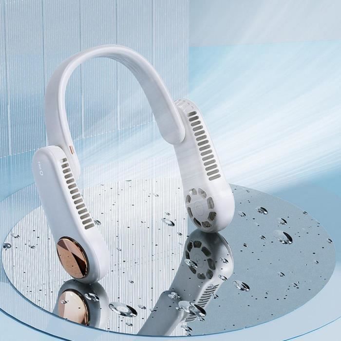 Ventilateur sans feuilles - Blanc - USB Rechargeable - 3 Vitesses - 2400mAh - Silencieux - Surenhap