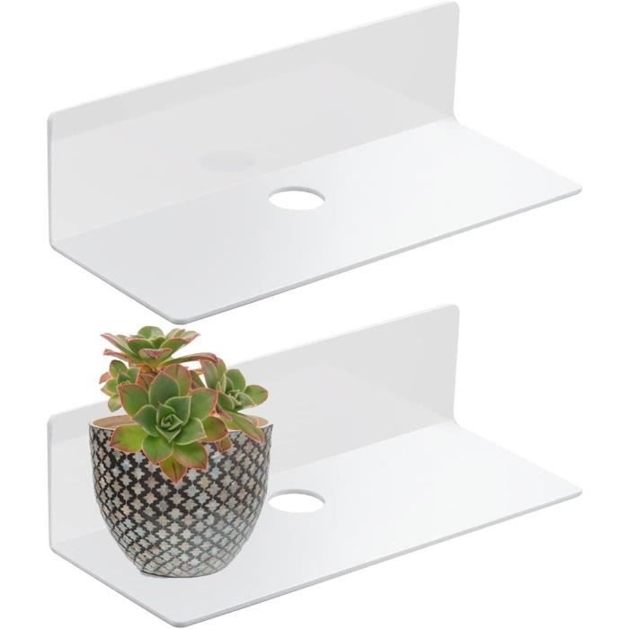Étagères Flottantes En Acrylique Transparent – Lot De 2, 60 Cm, Vert | Pour Magazines, Livres, Déco Murale