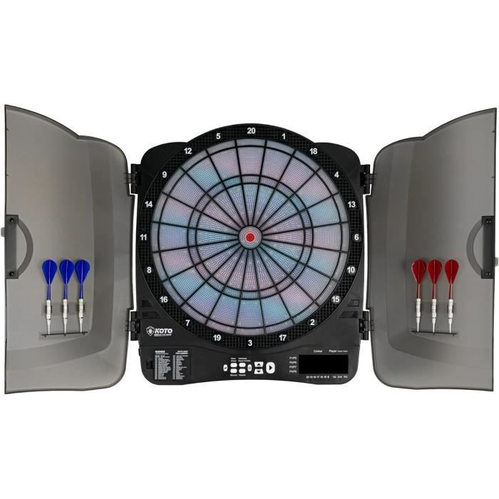 Cible De Fléchettes électronique HOMCOM - Avec 6 Fléchettes Et Effets Sonores - Multicolore - Pour S'amuser En Intérieur