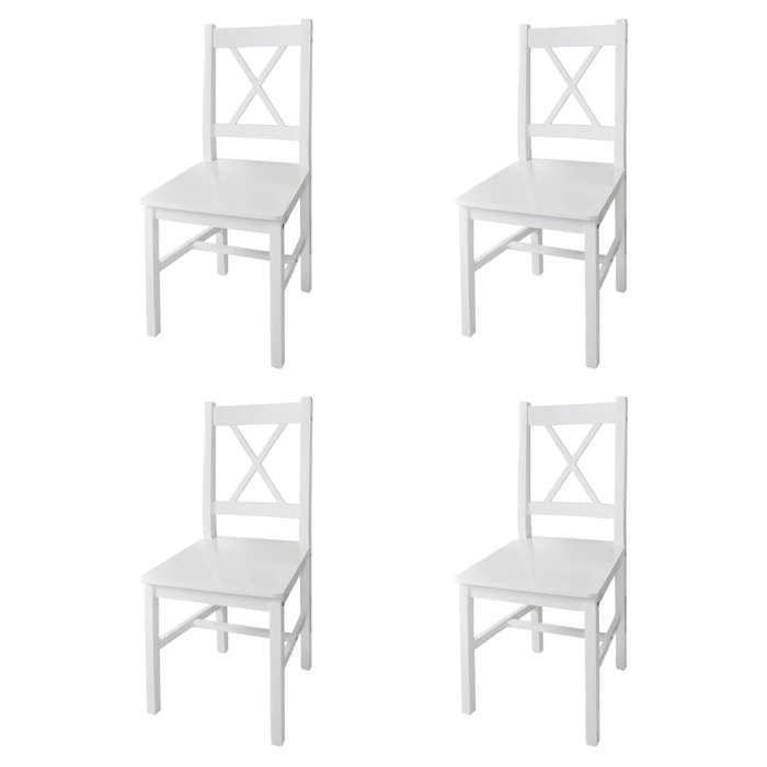 vidaXL Chaises à manger lot de 4 blanc bois de pin 241511