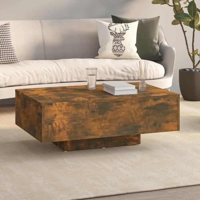 vidaXL Table basse Chêne fumé 85x55x31 cm Bois dingénierie 815759