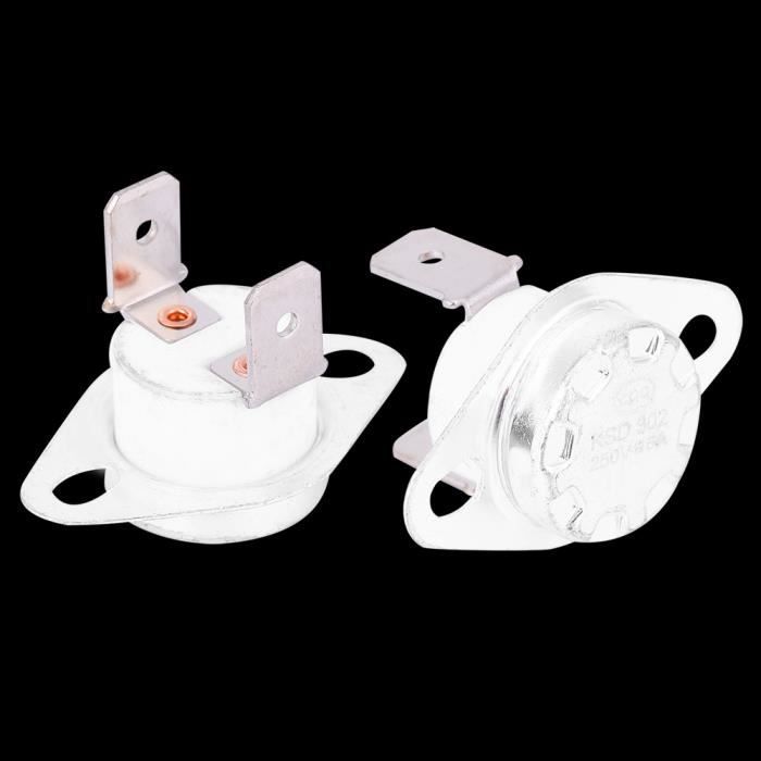 Thermostat KSD301/302 Manuel 16A 250V – 45 à 300°C – Réarmement Manuel – Céramique & Métal (150°C)