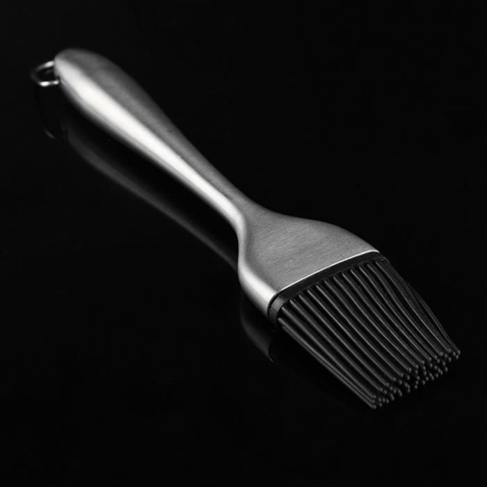 Brosse à Huile Barbecue Silicone Avec Manche Inox - Têtes Remplaçables Pour Grill Et Pâtisserie