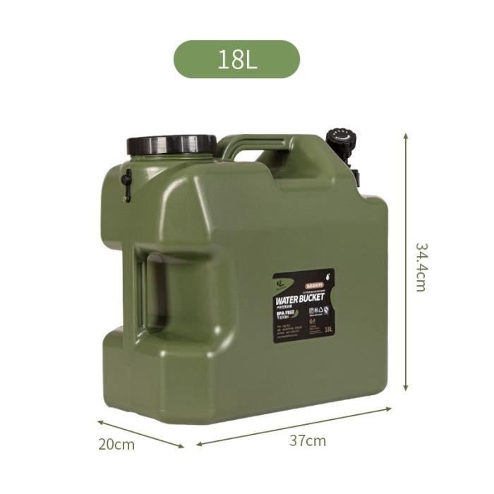 Fawoonu Bidon d'Eau Portable Extérieur avec Robinet, Réservoir d'Eau Militaire Vert 25L pour Camping, Randonnée et Voyages