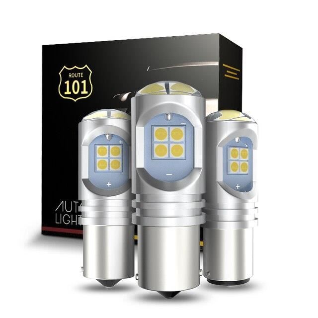 Ampoules LED Canbus 1156 BA15S / BAU15S / T20 - Clignotant Jaune, 2 Pièces, 21W, 1400lm - 12