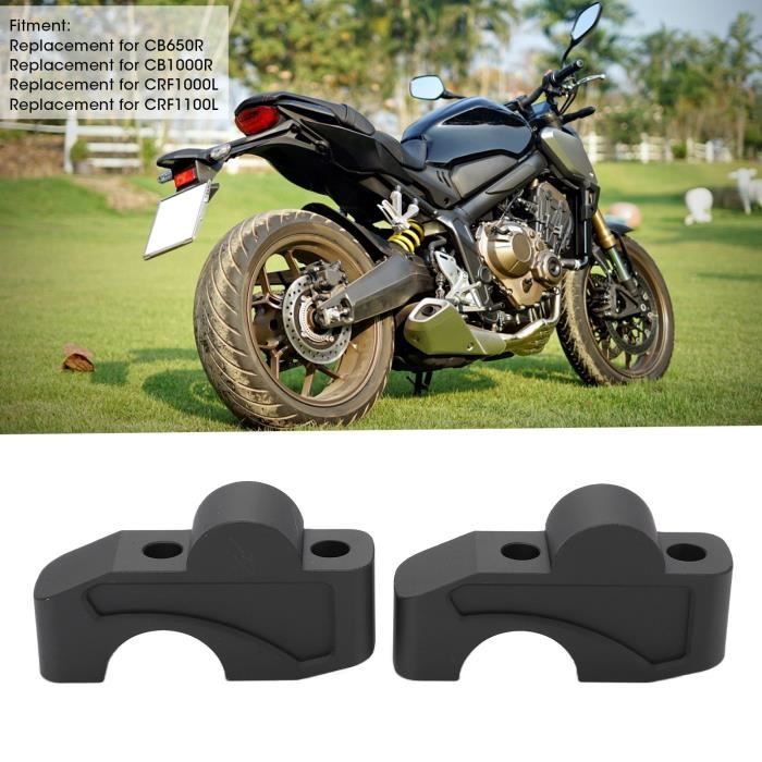 2 Supporti Alzacristallo Manubrio Per Moto CB650R CB1000R CRF1000L CRF1100L - In Lega Alluminio, Argento - Foto 5