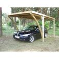 Carport en bois et panneaux ondulés Lido - 3x5 m - Traité autoclave - Fibre de verre - 12x12 cm-1