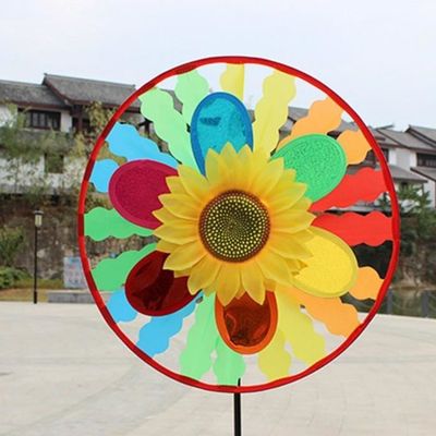 Lot De 2 éoliennes Décoratives Tournesol – Jaunes, Pour Jardin, Printemps/été