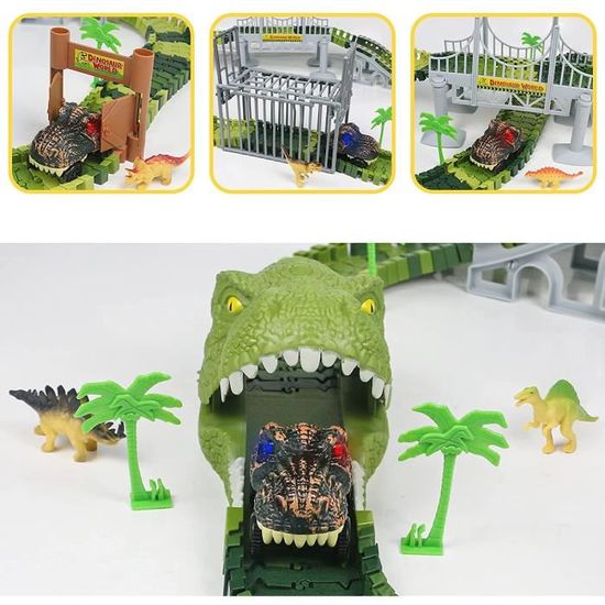 DIY Circuit Voiture Dinosaures avec Dinosaures Jouet Voiture, 153 Pcs DIY Circuit Voiture Dinosaures avec Dinosaures Jouet Voiture, 153 Pcs