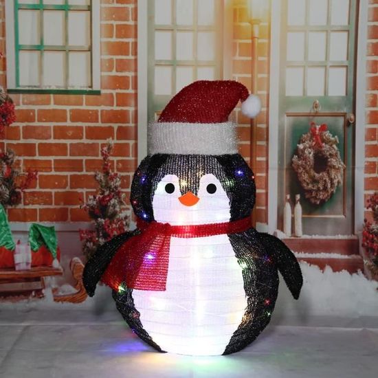 Teissuly Lumière Décoration De Noël Éclairage De Noël Extérieur Chiffres  D'extérieur, Père Noël Bonhomme De Neige LED Avec 40 LED Pliable